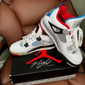 Air Jordan 4 Retro SE White/Military Blue/Red